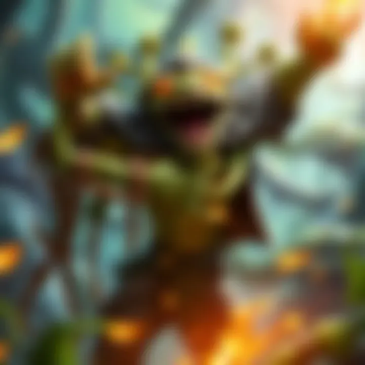 A player celebrating their 6-0 run with a Treant Druid deck, showing excitement and sharing a deck code.