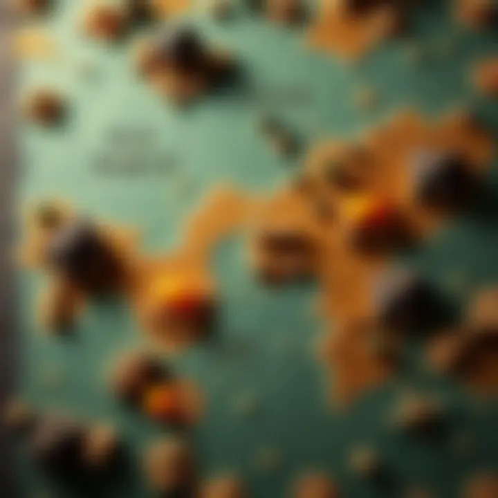 A treasure map showing various locations including camps and treasure spots, representing the quest for the 'OLD HABITS' trophy in the game.