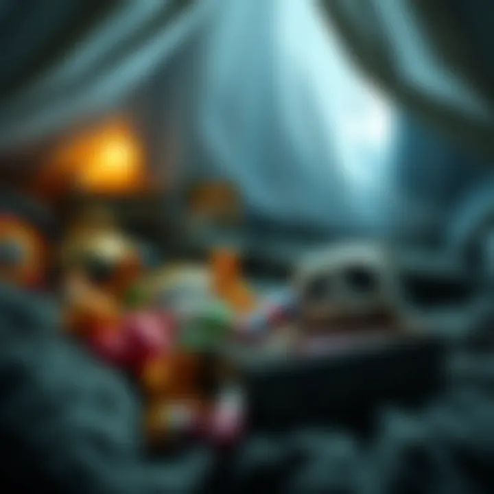 A person finds childhood keepsakes and old toys while cleaning their bedroom