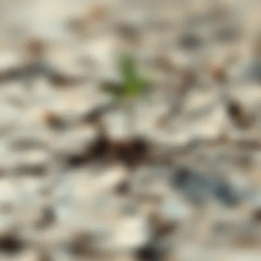 A small tree sprouting from dry, cracked ground symbolizing growth after loss