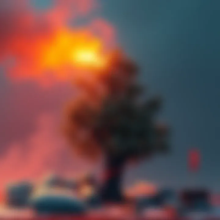 A tree surrounded by protective materials and combustibles as the Admiralty ensures safety measures are in place