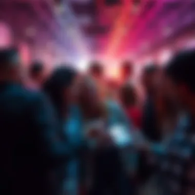 A group of people engaging with a trending topic on Instagram, showing excitement and conversation.