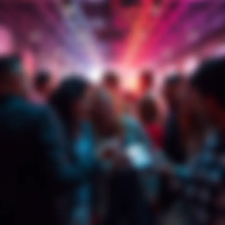 A group of people engaging with a trending topic on Instagram, showing excitement and conversation.