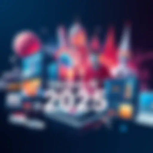 A collage of diverse industries showcasing trends in technology, healthcare, and lifestyle in 2025