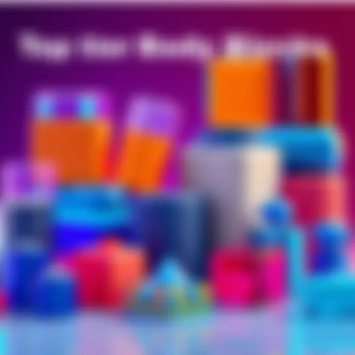 Various top tier body blocks displayed in an appealing arrangement, highlighting their features and colors.