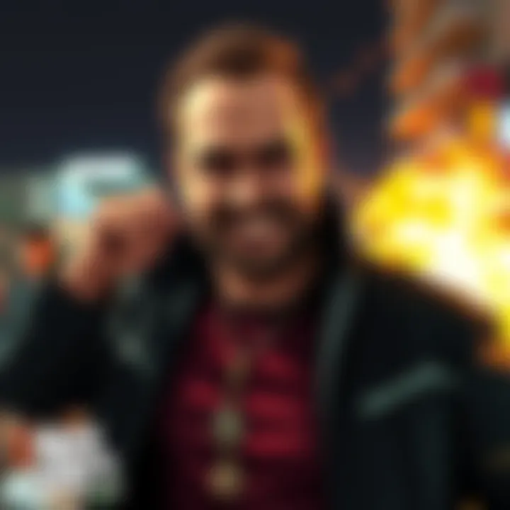 Trevor character in GTA creating a funny situation with chaotic expressions