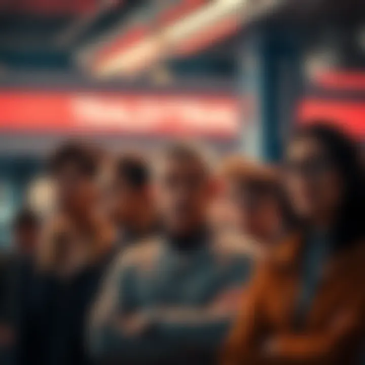 A group of participants looking concerned while discussing the trials system issues; they appear frustrated and anxious about the future of the system.