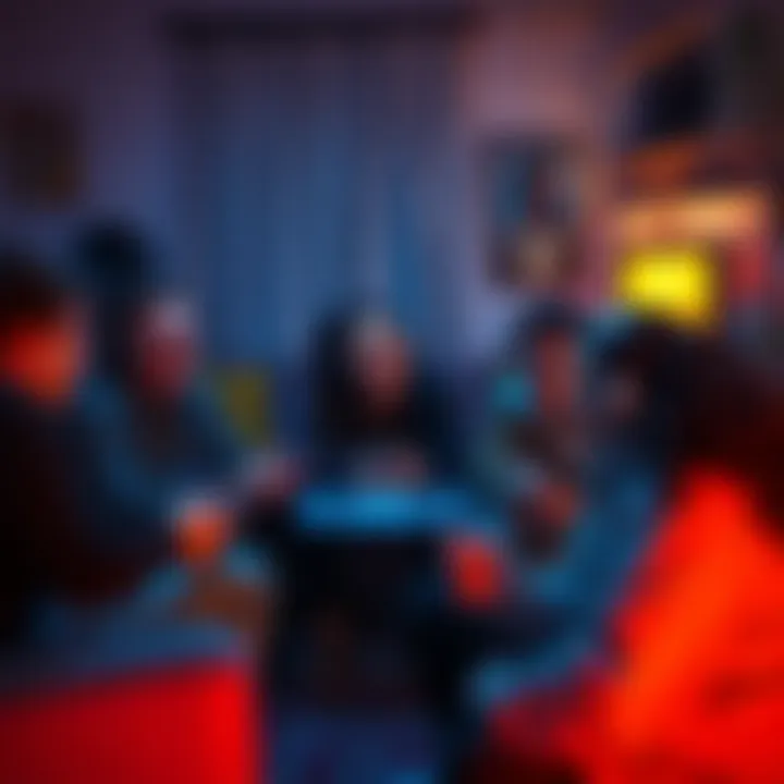 Tribute to KSI Abolic A group of friends gathered around game consoles, sharing memories of KSI Abolic with smiles and laughter in a cozy room.