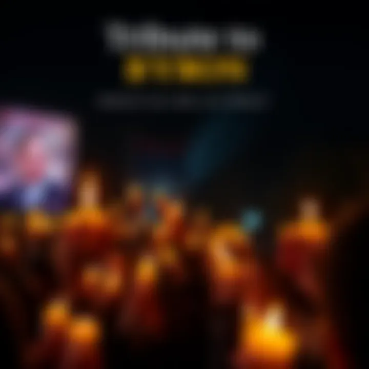 Tribute to Byron A candlelight vigil with people holding candles in remembrance of Byron, creating a warm and emotional atmosphere.