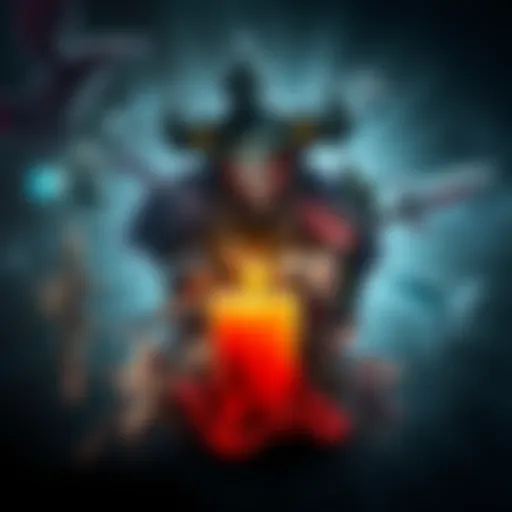 A collage of Dota gameplay featuring iconic heroes and a candle, symbolizing tribute and remembrance for Hen, a beloved player in the community