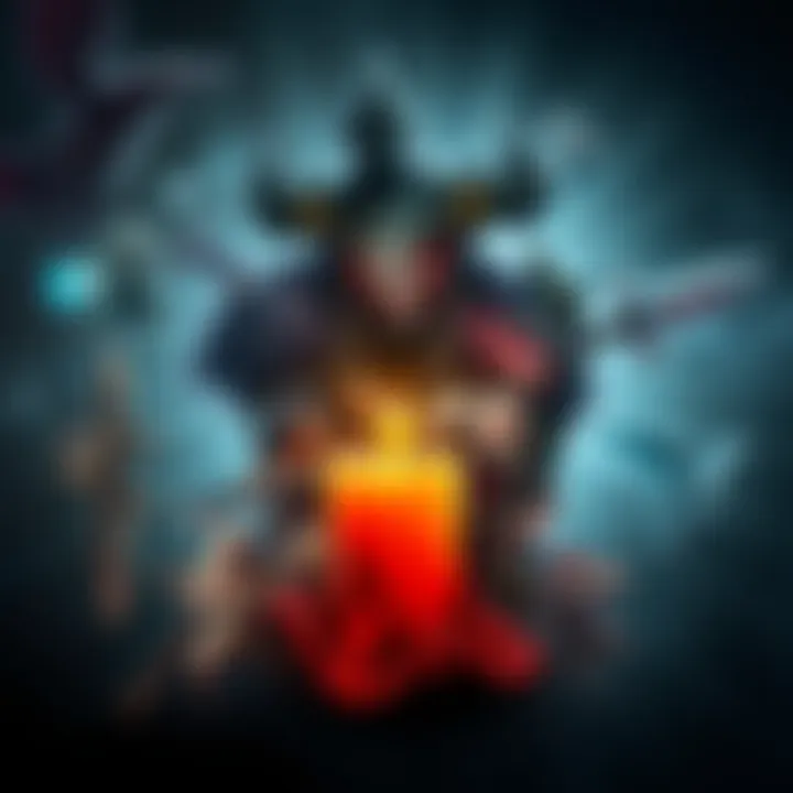 A collage of Dota gameplay featuring iconic heroes and a candle, symbolizing tribute and remembrance for Hen, a beloved player in the community