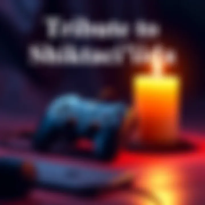 Tribute to Shūtarō Īda A candle with a video game controller beside it, symbolizing tribute to Shūtarō Īda, the creator behind Castlevania and Bloodstained series.