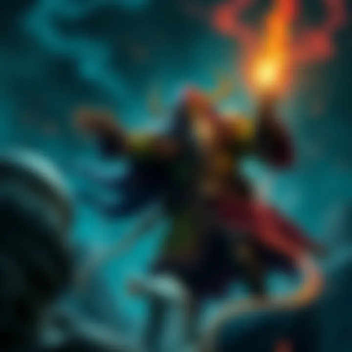 A Firbolg cleric casting a spell, surrounded by mystical shadows and illusions, ready for stealthy combat.