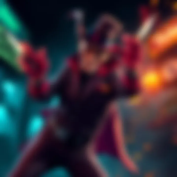 Trickster Character in Action The Trickster character throwing knives at a target, showcasing the new bonus points system in the game.