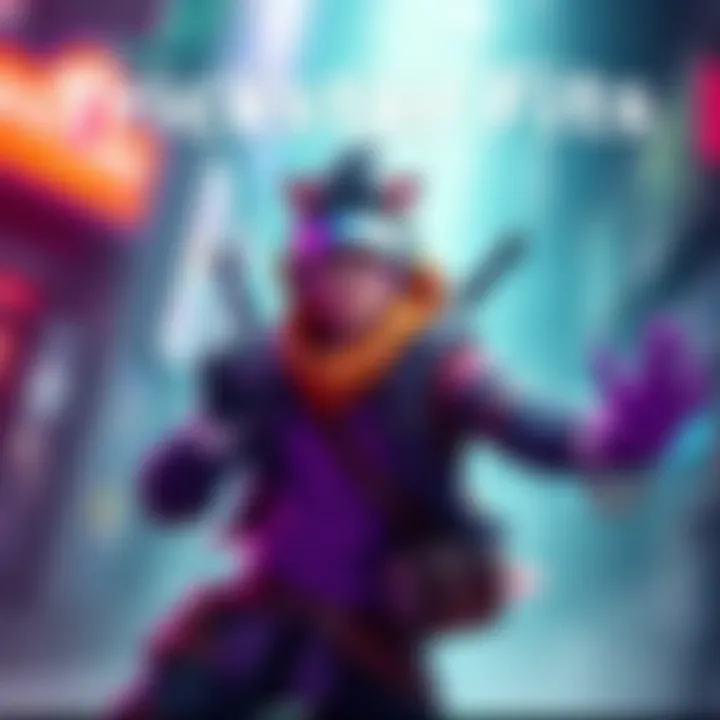 A trickster character wearing unique gear, showcasing vibrant colors and playful accessories in an action pose.