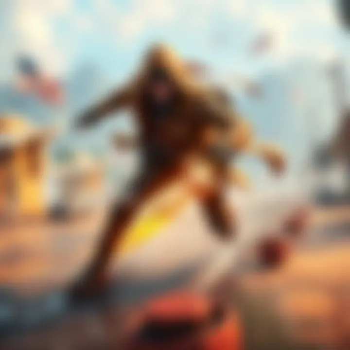 A character known as Trickster maneuvering quickly on a map, showcasing speed challenges and dagger tactics.