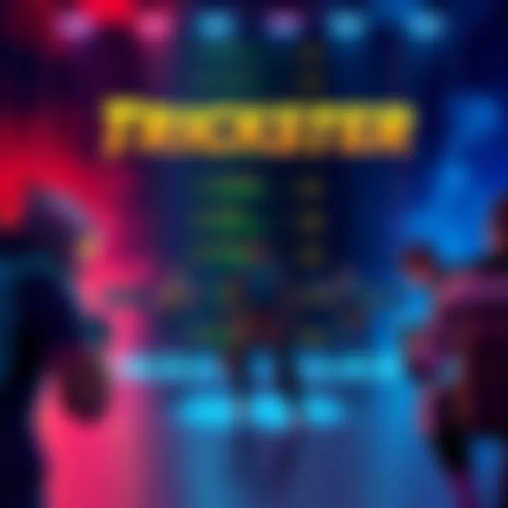 An illustration showing characters from Trickster engaged in competition with a ranks system overlay, displaying progress bars and rank titles.