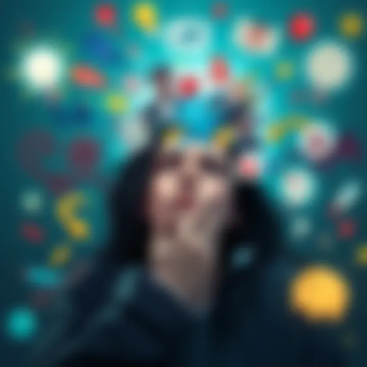 Illustration of Trickster's Distress concept A person feeling overwhelmed by confusion and chaos, surrounded by symbolic representations of Trickster's Distress.