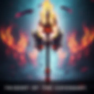 A powerful weapon known as the Trident of the Covenant, showcased in a vibrant fantasy setting with glowing effects and dynamic details, emphasizing its significance in gameplay.