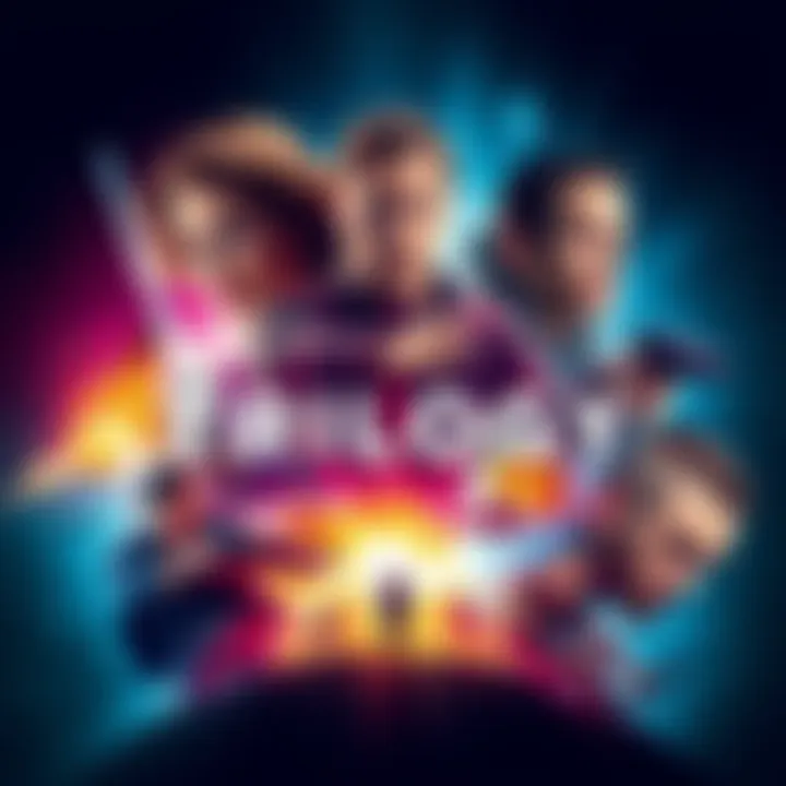 A vibrant movie poster featuring three distinct scenes from a trilogy, showcasing characters in action and dramatic moments, symbolizing the excitement of each part.