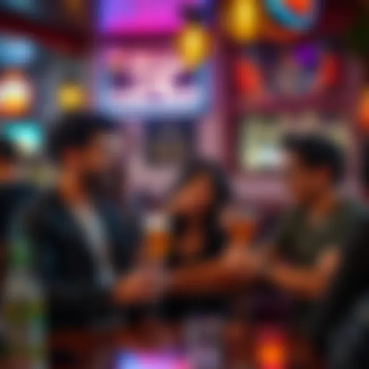The 'I Always Come Back' trio laughing and enjoying drinks at a pub with fans nearby.