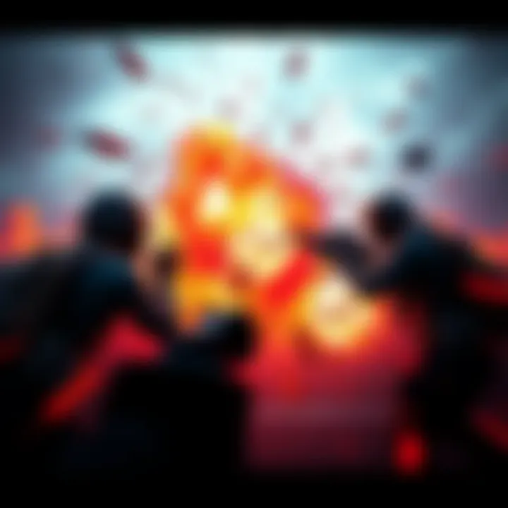 A screenshot showing players in a game experiencing a duplication glitch with trigger nades, causing chaos on the battlefield.