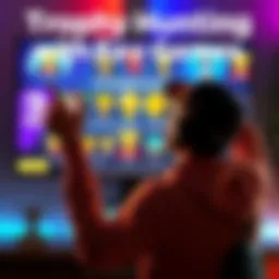 Trophy Hunting with Easy Games A gamer celebrating in front of a screen displaying trophy achievements from beginner-friendly games like Stick of Truth and Astro Playroom.