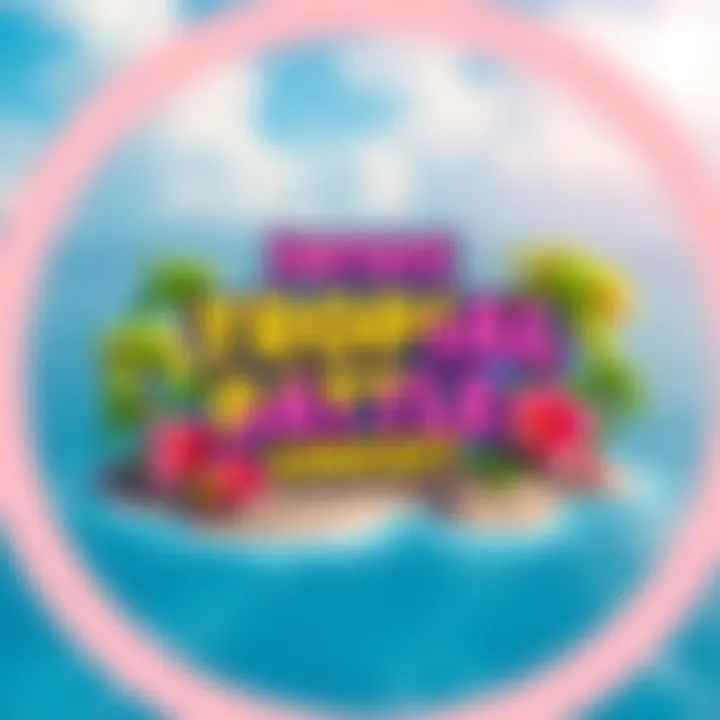 Tropical Battle Pass Concept Fan art showing a tropical-themed battle pass design for Fortnite, featuring bright colors and tropical elements like palm trees and beaches.