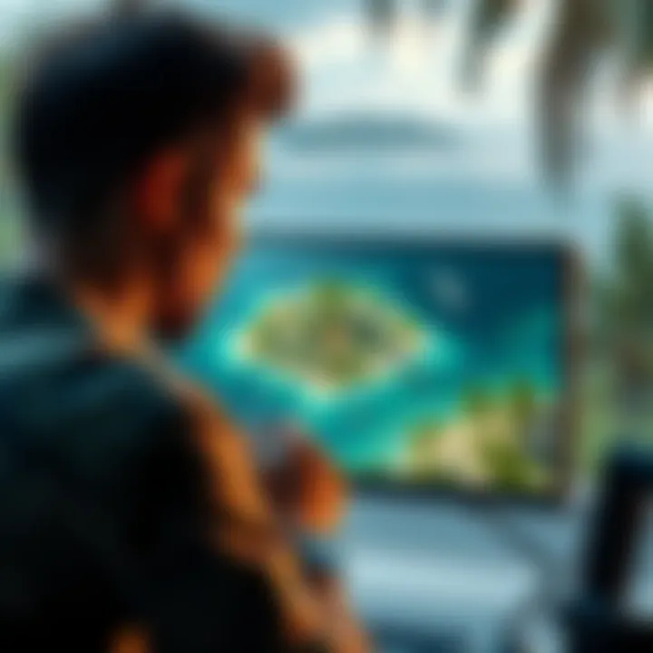 Disappointing Tropical Map A gamer looking at a dull tropical map on their screen, expressing frustration over the lack of engaging content.
