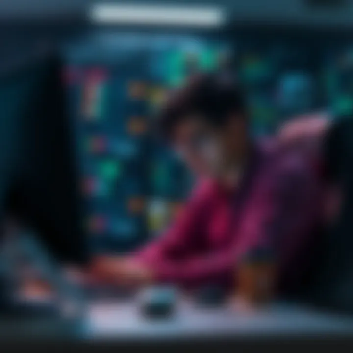 A person sitting at a computer, looking focused while troubleshooting cache access issues, with a frustrated expression