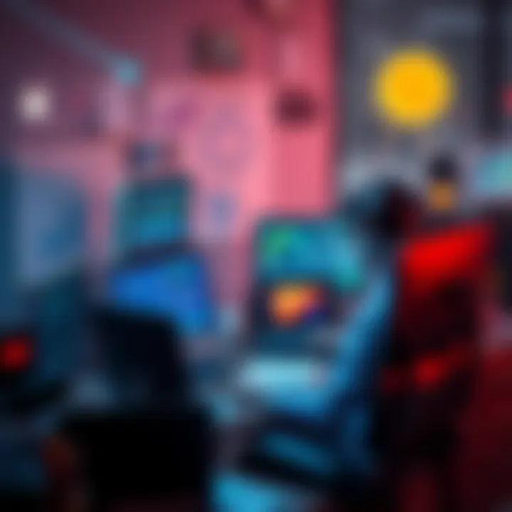 A person sitting at a desk looking at a laptop with slow internet speed, surrounded by charts and tools.