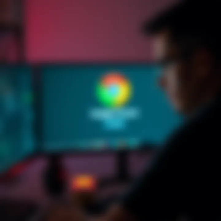 Person looking frustrated at a computer screen with Google Chrome not responding