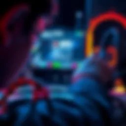 A person examines a graphics card with visible discoloration on the cables and monitor display showing an error message.