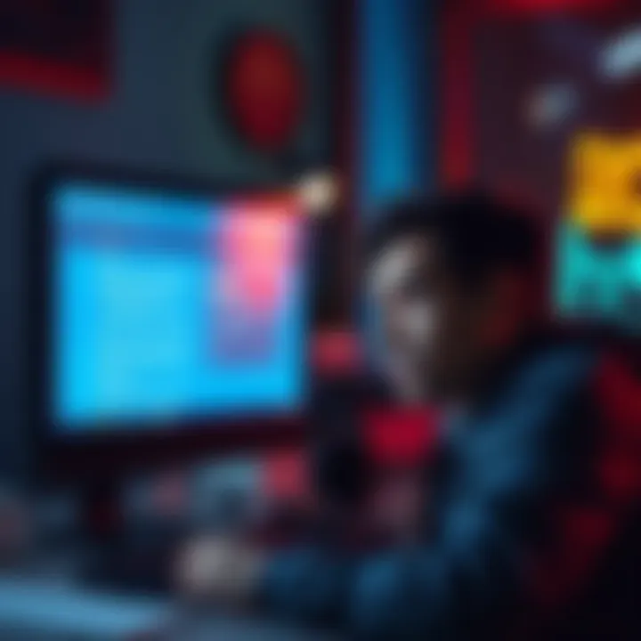 Troubleshooting Reward Claims A person looking frustrated while trying to access a rewards page on a computer, with error messages on the screen.