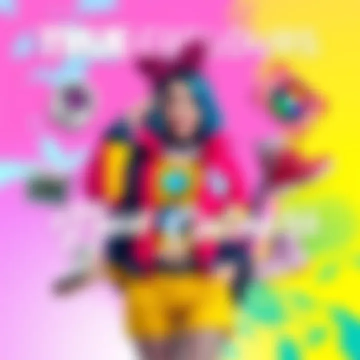 Cover art featuring Steph from True Colours in a vibrant outfit, showcasing her alongside elements representing gameplay and outfits, set against a colorful background