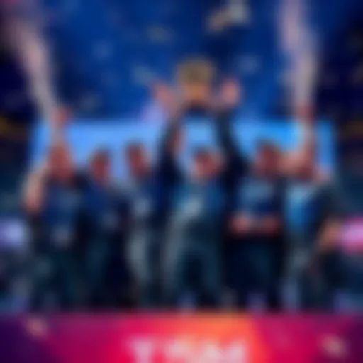 TSM team members celebrating their 3-0 victory against Inconceivable in the Halo Infinite Grand Finals, with a trophy in hand and excitement on their faces.