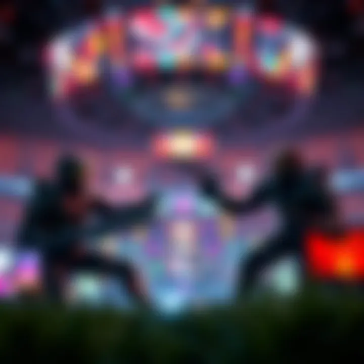 TSM and Complexity players compete in an intense Halo Pro League match, showcasing their skills and strategies in a vibrant esports arena.