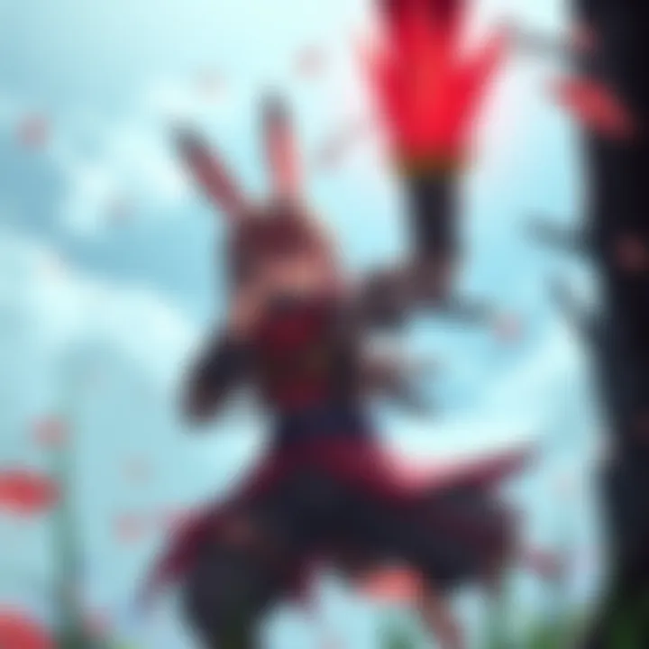 Tsukumo Assisting in Wild Hearts Hunt A Tsukumo character actively supporting a player during a hunt in Wild Hearts, showcasing its unique abilities and teamwork.