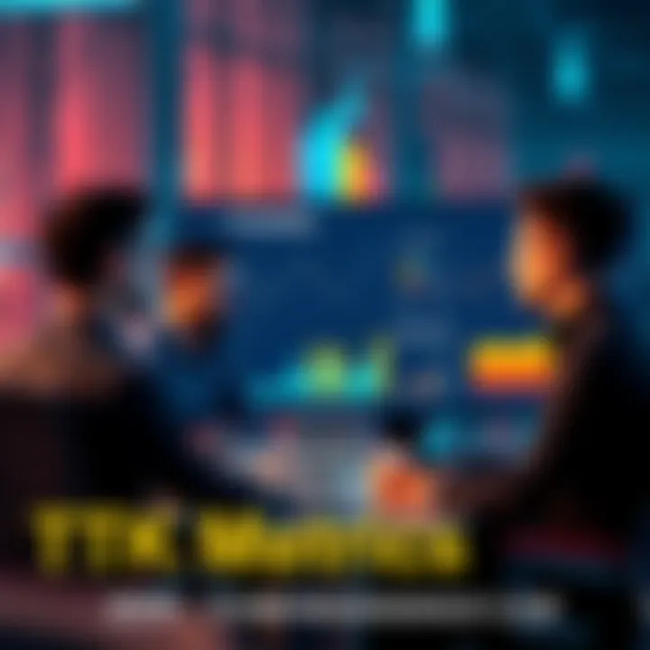 TTK Metrics Overview A business team analyzing TTK metrics on a digital dashboard during a meeting.