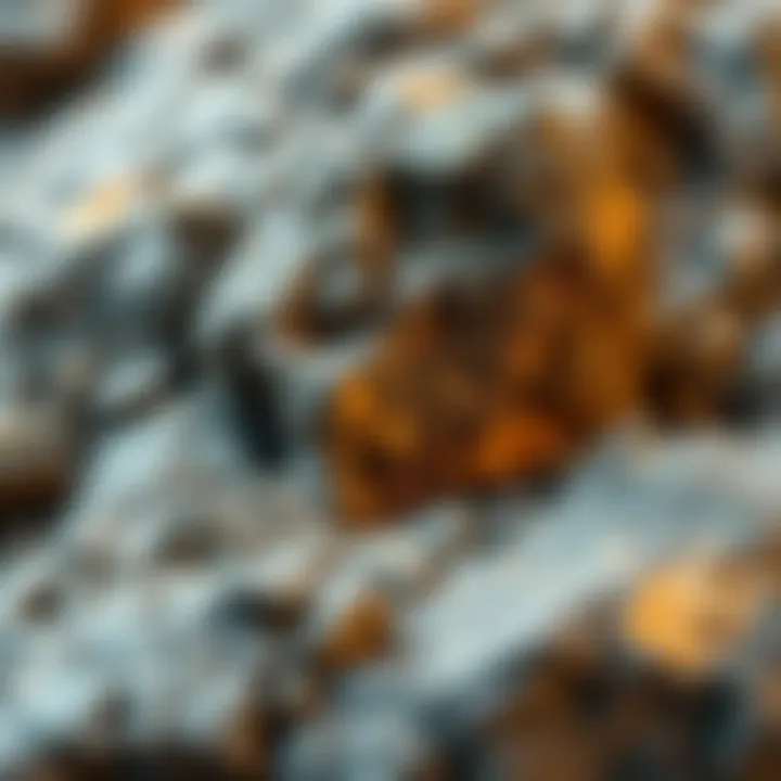 A close-up view of tuff rock showing its porous texture and color variations.