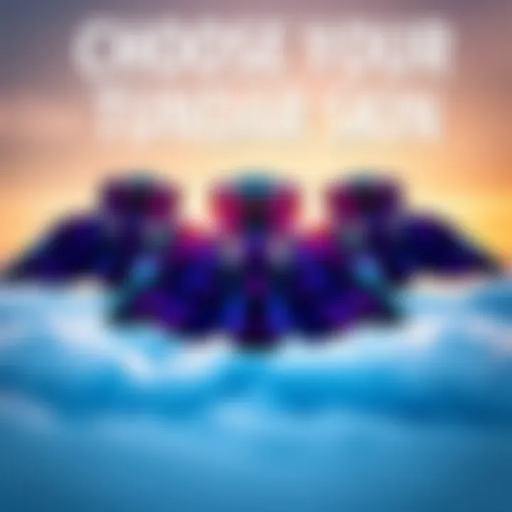 A selection of Tundra skins with a prominent purple-black design among them