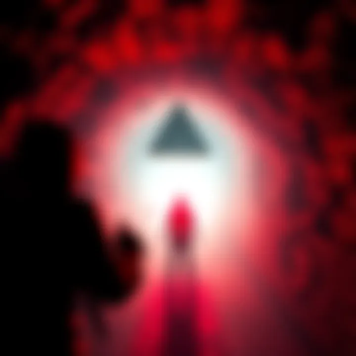 A scene showing Pyramid Head targeting a survivor in Dead by Daylight, illustrating the concept of tunneling in the game.