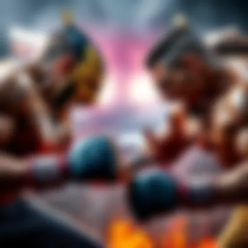 Two fierce contenders face off in an intense clash for turf dominance, showcasing determination and strength.