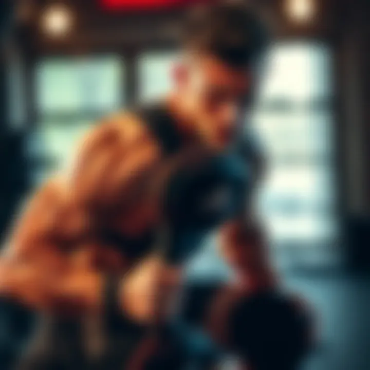 Athlete wearing Turmoil knee pads An athlete showcasing Turmoil knee pads while preparing for training, with a focus on performance gear