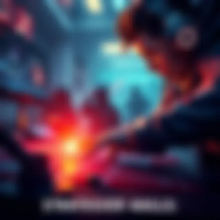 Turn 4 Kill Strategies A gaming character executing a strategic move during a Turn 4 kill, with an intense focus on the game board, showcasing skill and tactical play.