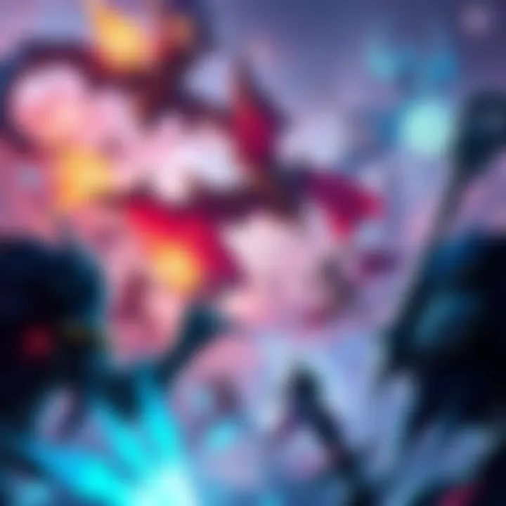 Turn-Based JRPG Gameplay A dynamic scene showcasing intense turn-based combat in a JRPG, with characters strategizing on the battlefield surrounded by elaborate fantasy elements.