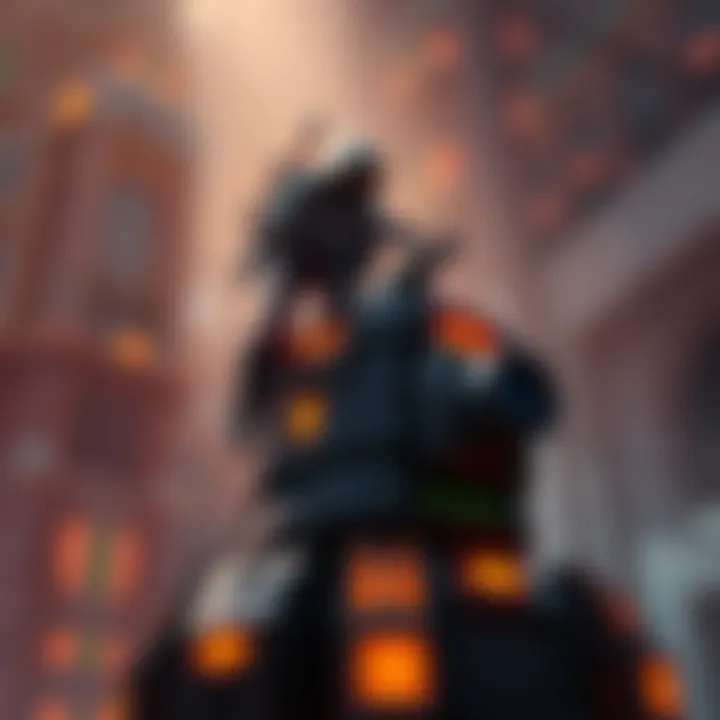 A character climbing on a turret in Arc Raiders' 5th match, showcasing the game's mechanics and design.