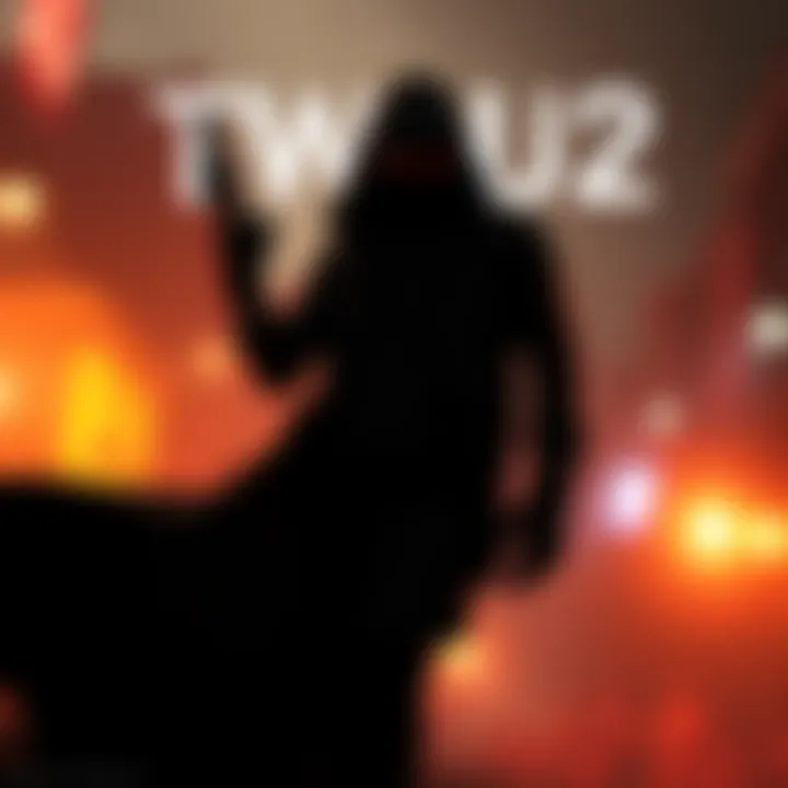 TWAU2 Game Teaser A visual hint of TWAU2 showcasing dark, atmospheric elements typical of the game series, with a silhouette of a mysterious character in the foreground and blurred game environment in the background.