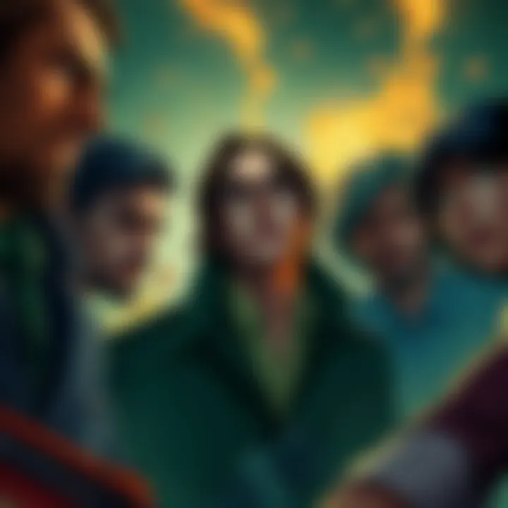 Main characters from TWDG's 'Starved For Chaos' facing a tense situation with unexpected threats, showcasing their expressions of determination and fear.