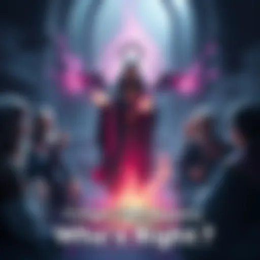 Twilight Cleric Casting Channel Divinity A Twilight Cleric in a mystical setting, casting Channel Divinity with a glowing aura, surrounded by a debate with other players.